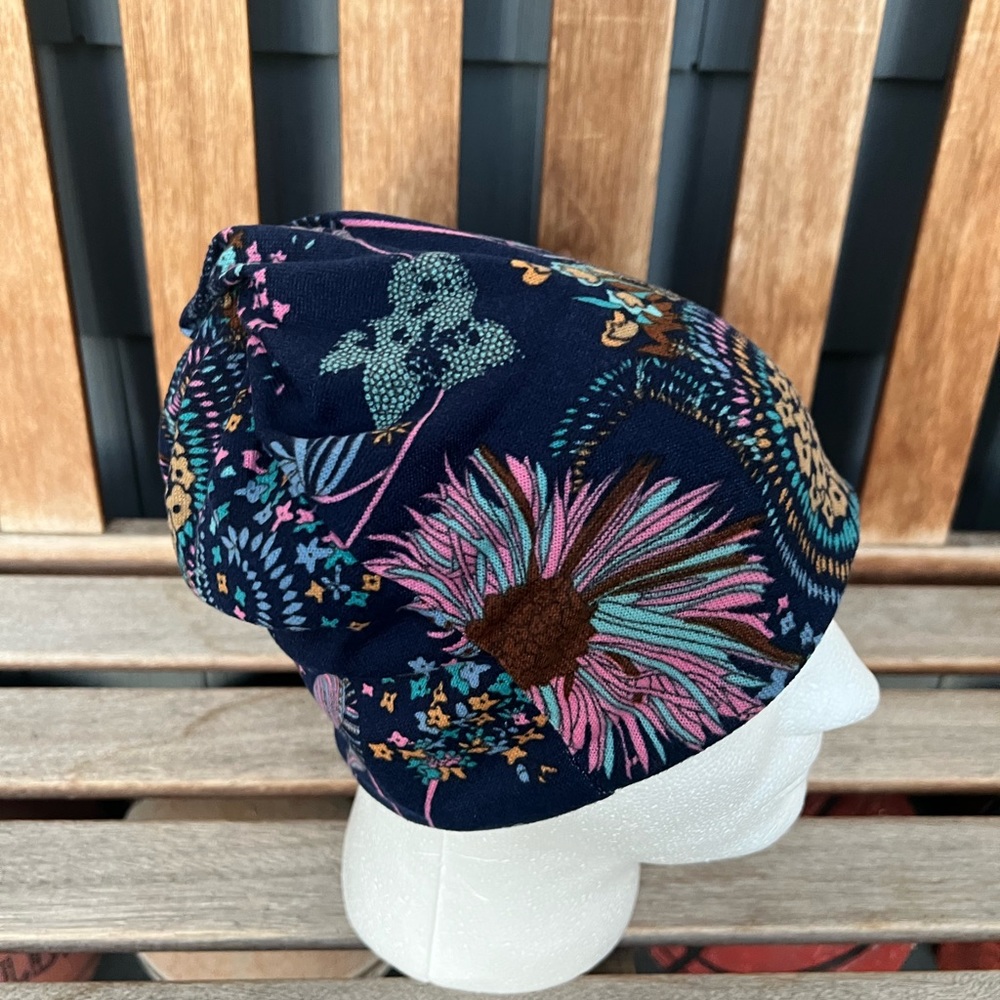Boho Floral Slouchy Beanie